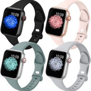 New 4 Pack Slim Band Compatible with Apple Watch